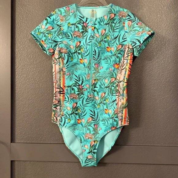 JOHNNY WAS • Tania neoprene jungle print one piece swimsuit - Large - Picture 7 of 14